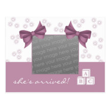 She's Arrived Birth Announcement Post Card