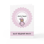 "she's here!" Baby Girl Birth Anno... - Customized Cards