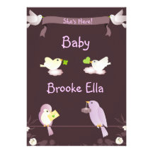 she's here card with birds and cross