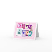 She's here! New Baby girl announcement cards