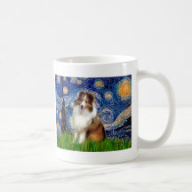Shetland Sheepdog 4 - Starry Night Mugs