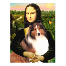 Shetland Sheepdog 7b - Mona Lisa Post Card