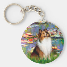 Shetland Sheepdog (Bz) - Lilies 2 Keychains