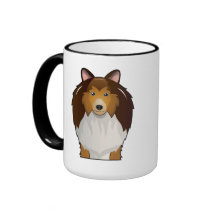 Shetland Sheepdog Cartoon Coffee Mug