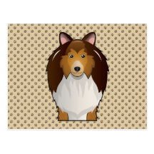 Shetland Sheepdog Cartoon Post Cards