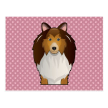 Shetland Sheepdog Cartoon Postcard