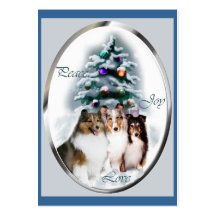 Shetland Sheepdog Christmas Gifts Business Card Template