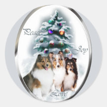 Shetland Sheepdog Christmas Gifts Stickers