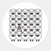 Shetland Sheepdog in the Sheep Round Sticker