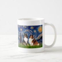 Shetland Sheepdog Pair - Starry Night Coffee Mug