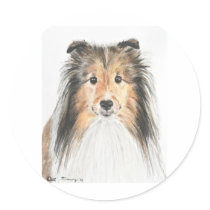 Shetland Sheepdog Round Stickers