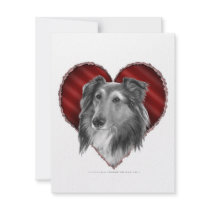 Shetland Sheepdog with Heart Custom Invitations