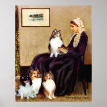 Shetland Sheepdogs (four) - Whistlers Mother Poster