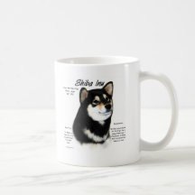 Shiba Inu (blk/tan) History Design Coffee Mugs
