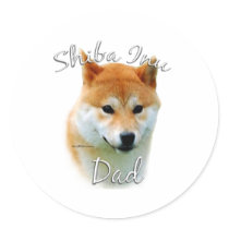 Shiba Inu Dad 2 Round Sticker