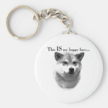 Shiba Inu Happy Face Keychain