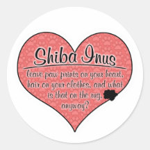 Shiba Inu Paw Prints Dog Humour Stickers