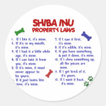 SHIBA INU Property Laws 2 Sticker