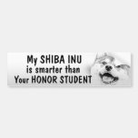Shiba Inu - Smarter than honour student - funny Bumper Stickers