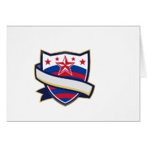 Shield With Stars and Stripes Ribbon Cards