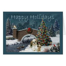 Shih Tzu Christmas Card Evening