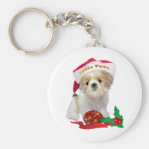Shih Tzu Doll Santa Paw Gifts Keychain