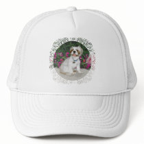 Shih Tzu in a Garden Setting Mesh Hat