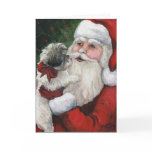 "Shih tzu Kisses for Santa" Dog Art Christmas Card