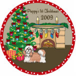 Shih Tzu Puppy's First Christmas Ornament 2009 Acrylic Cut Out