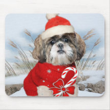 Shih Tzu Santa Paws gifts Mousepads