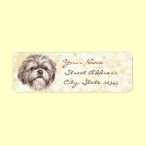 Shih Tzu Sketch labels
