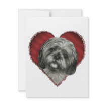 Shih Tzu with Heart Personalized Invite