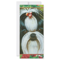 Shih Tzu with Holly for Christmas Rack Cards