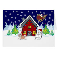 Shihtzu Country Christmas Greeting Cards