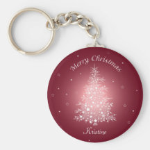 Shimmering Christmas Tree Keychain
