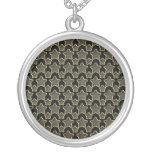 Shimmery Dots In Golden Stars On Black Necklace