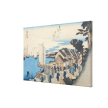 Shinagawa: departure of a Daimyo Stretched Canvas Print
