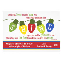 SHINE Christmas Lights 2-Sided Scripture Card Personalized Invite