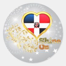 Shine On Dominican Republic Round Sticker