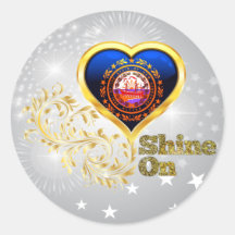 Shine On New Hampshire Round Sticker