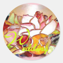 Shining Flowers Glass Art Stickers WEDDING シール・ステッカー
