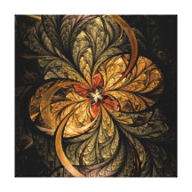 Shining Leaves Fractal Art Gallery Wrap Canvas
