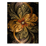 Shining Leaves Fractal Art Post Cards