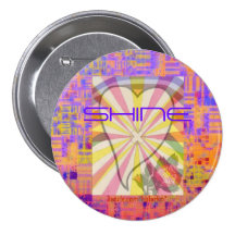 Shining Rainbow Heart Buttons
