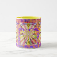 Shining Rainbow Heart/Patchwork Monet'ish Coffee Mug