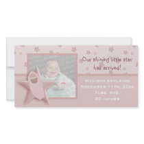 Shining Star Birth Announcement Photo Card - Girl