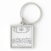 Shining star over square and Compass and lead keychains