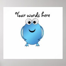Shiny blue frog print