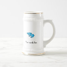 Shiny blue koala coffee mugs