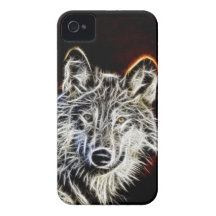 Shiny Fractilius Wolf iPhone 4 Case